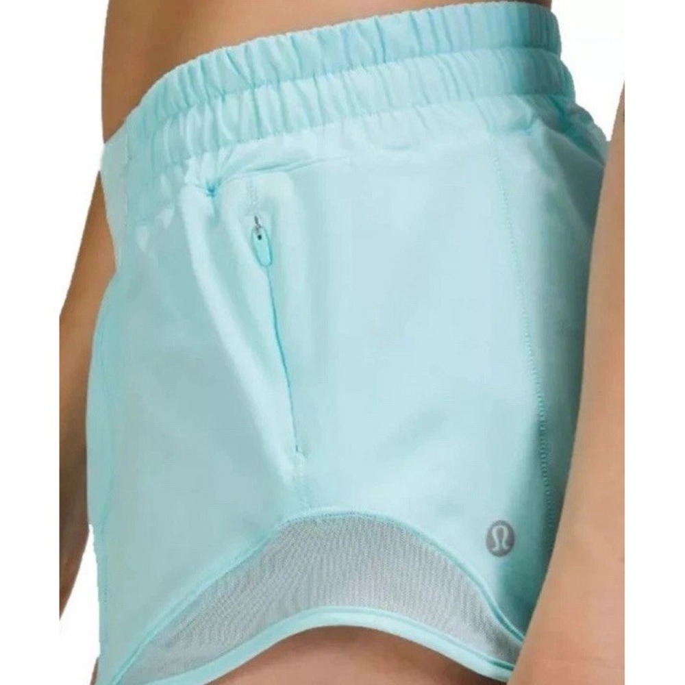 Lululemon Hotty Hot Short 4" Icing Blue Run Train Sz 4 TALL No Stains No Wear